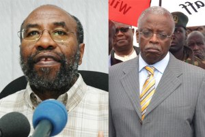 Dr Ruhakana Rugunda (L) has been appointed as the new Prime Minister to replace Mr Amama Mbabazi(R)  