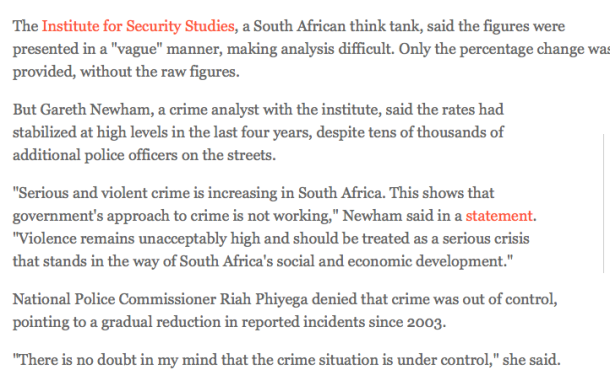 violent crime south africa